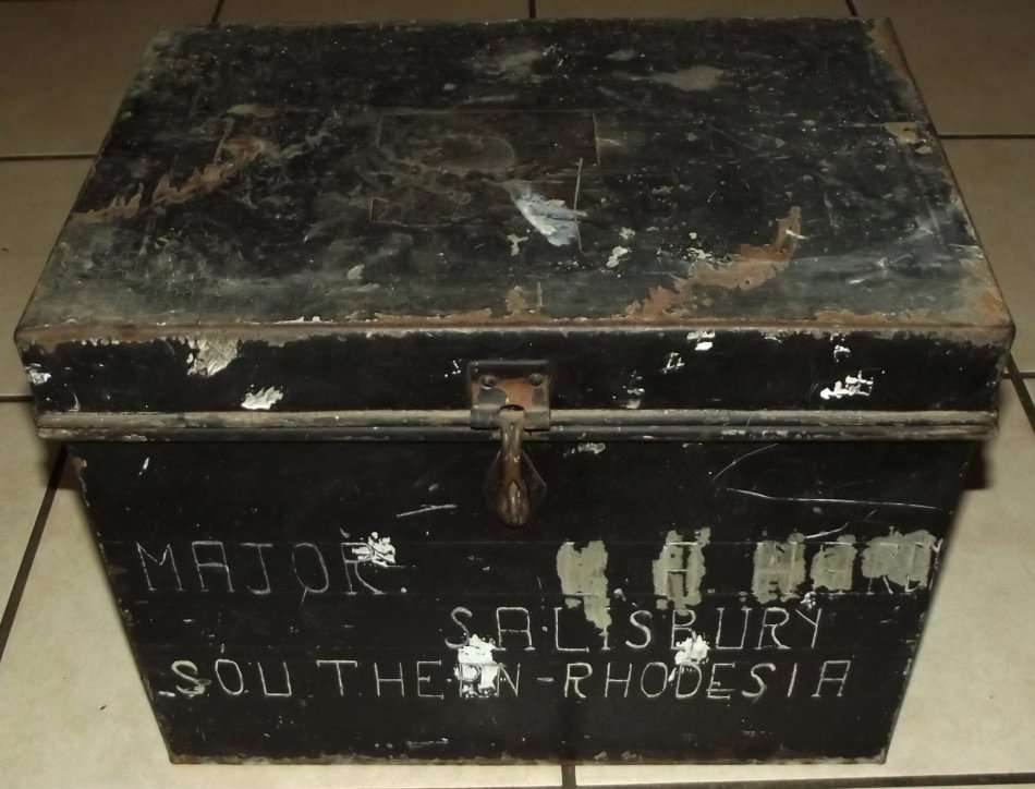 Old Southern Rhodesia Military Steel "Trommel" Chest