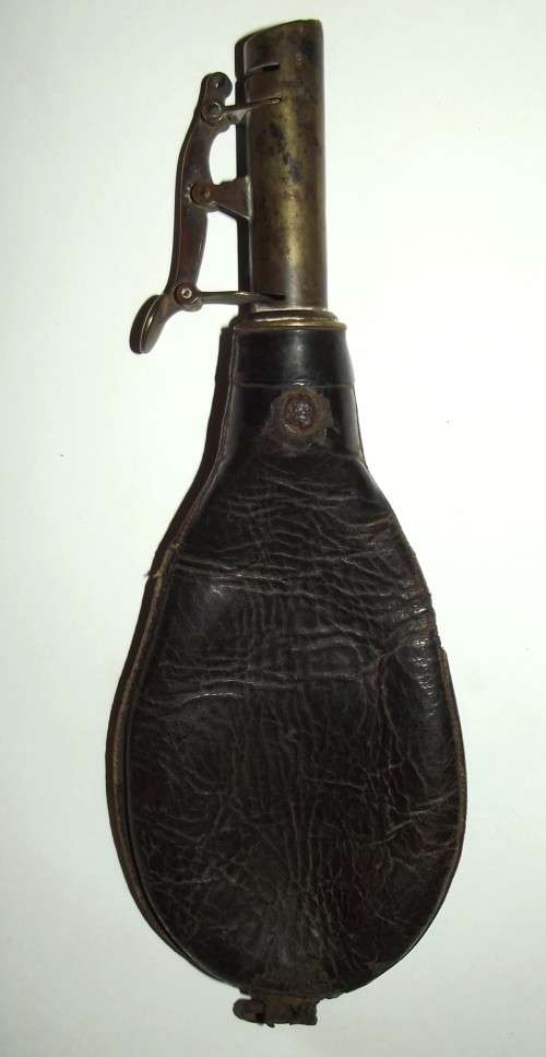 Vintage Voortrekker Era Leather Covered Gun Powder Flask