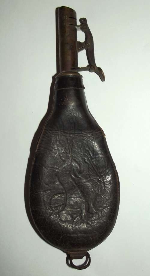 Vintage Voortrekker Era Leather Covered Gun Powder Flask