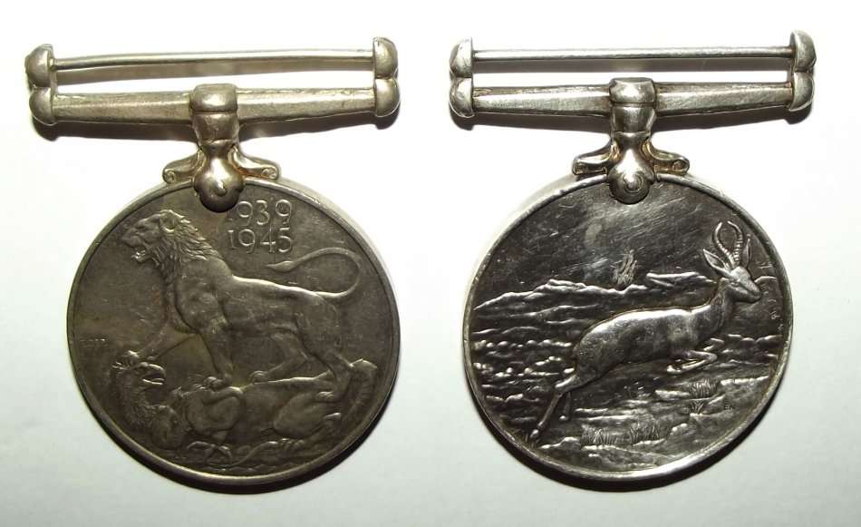 WW2 Full Size Medal Pair to 26107 J.J. Strydom