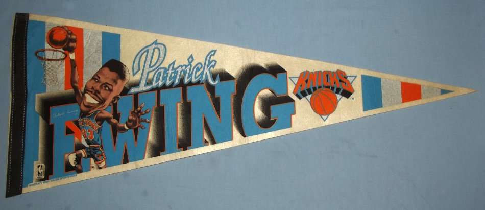 1990's NBA Basketball Patrick Ewing New York Knicks Pennant Flag