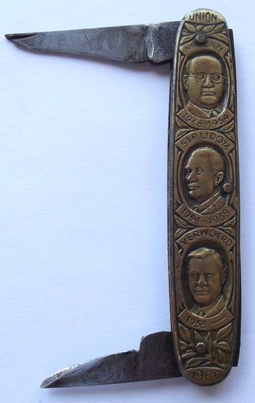 1910 - 1960 SA Union Pocket Knife With Botha, Smuts, Hertzog, Malan, Strijdom and Verwoerd