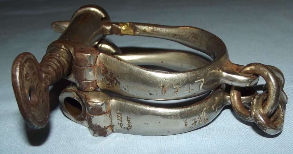 Vintage South African Police S Ltd. Hard Best Handcuffs