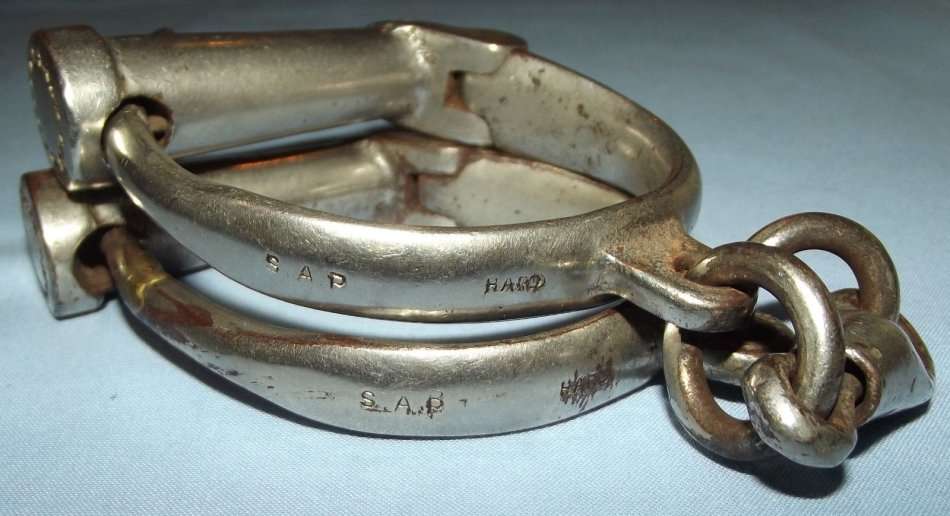 Vintage South African Police S Ltd. Hard Best Handcuffs
