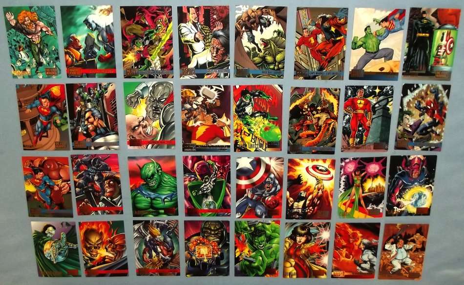 1995 Marvel Comics Versus DC Lot of 32 Base Set Trading Cards