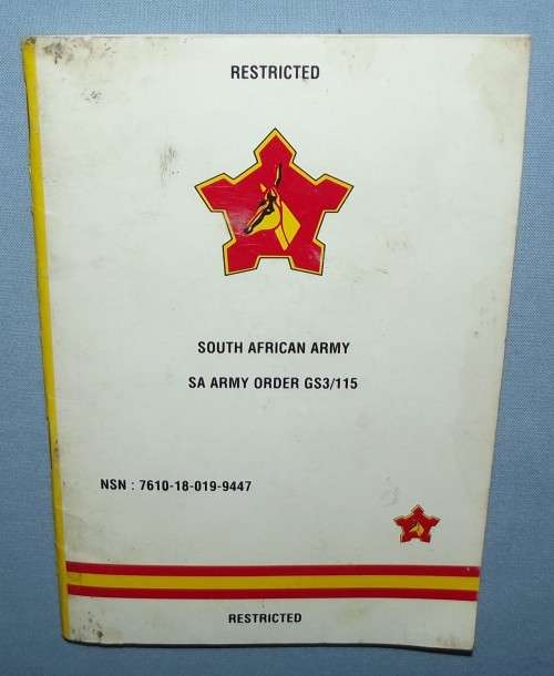 Old SA Army Orders Booklet
