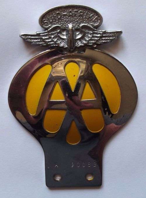 Old Suid-Afrika AA Automobile Association Metal Car Bumper Badge