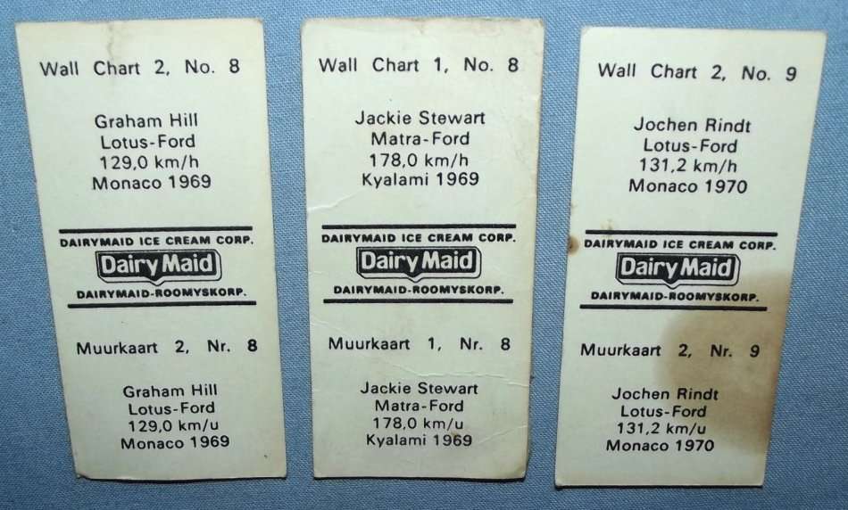 Lot of 12 Formula 1 Trading Cards From the 1960's and 1970's