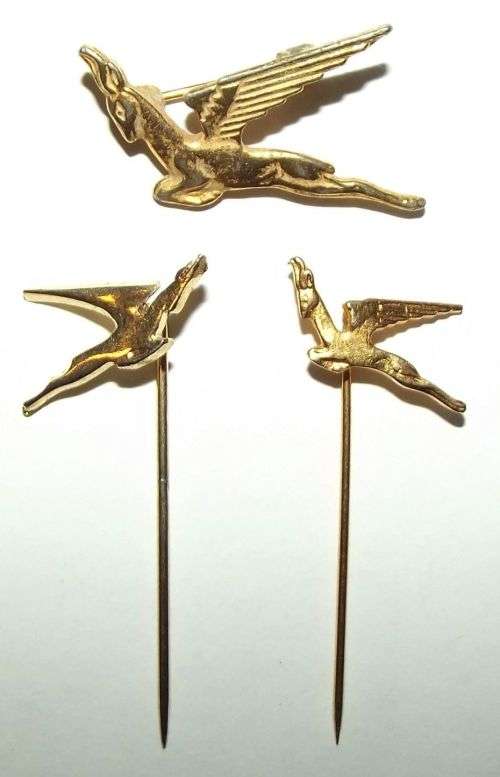 Lot of 3 Old SAA Airways Flying Springbok Lapel Pin Badges
