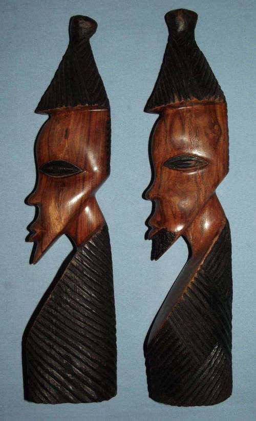 Old Zambia African Wooden Art Figures