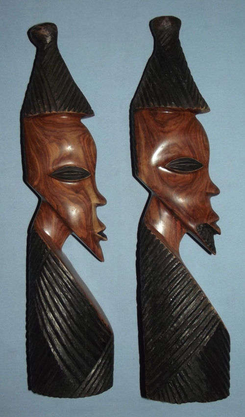 Old Zambia African Wooden Art Figures