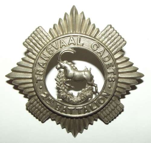 Transvaal Cadets 2nd Battalion White Metal Cap Badge