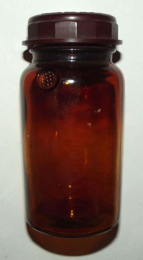 Vintage German Merck Darmstadt Brown Glass Medicine Bottle