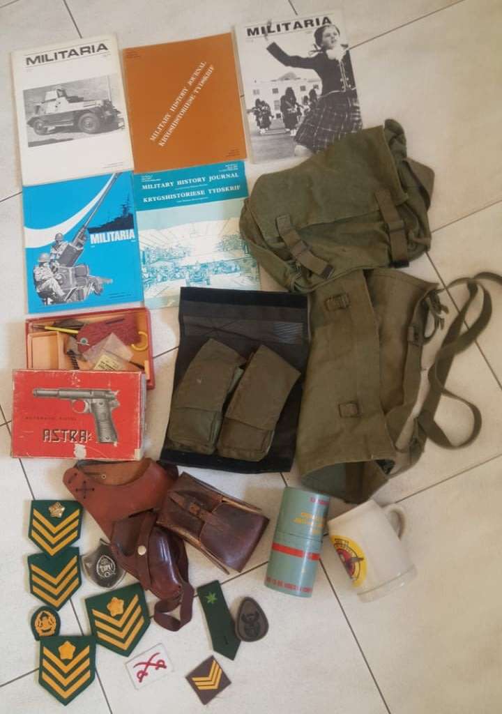 Lot of Military Etc  Badges, Books and Equipment