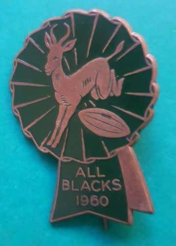 1960 New Zealand All Blacks Rugby Tour to South Africa Metal Lapel Pin Badge