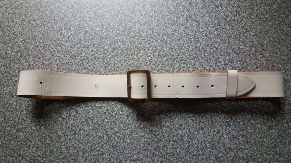 Old Rhodesian Parade Dress White Leather Military Belt