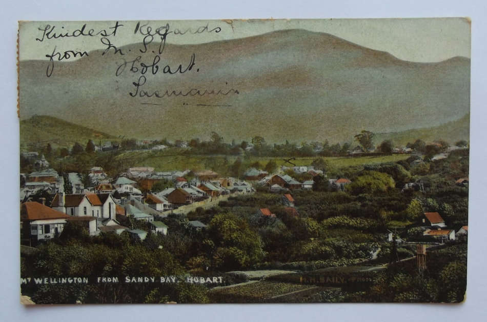 1909 Used Mt Wellington From Sandy Bay, Hobart, Australia Postcard