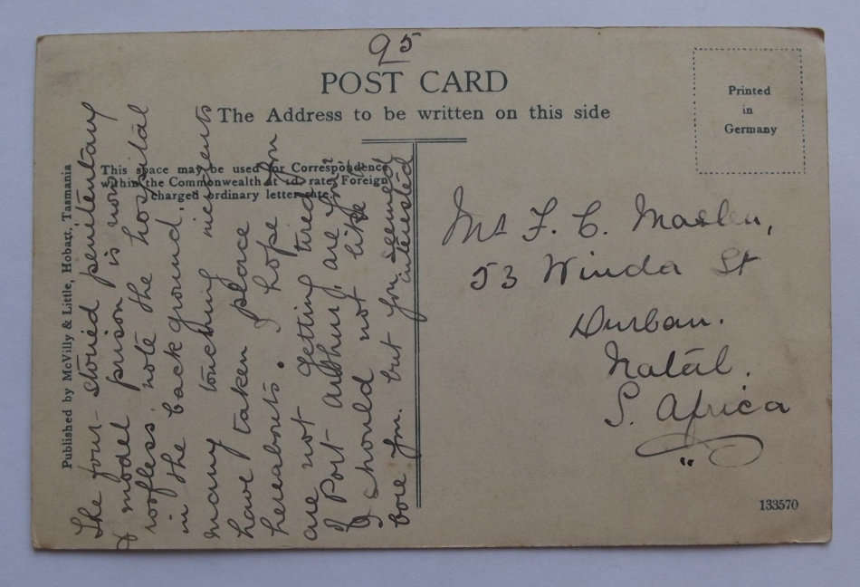 Early 1900's Used Penintentiary, Port Arthur, Australia Postcard