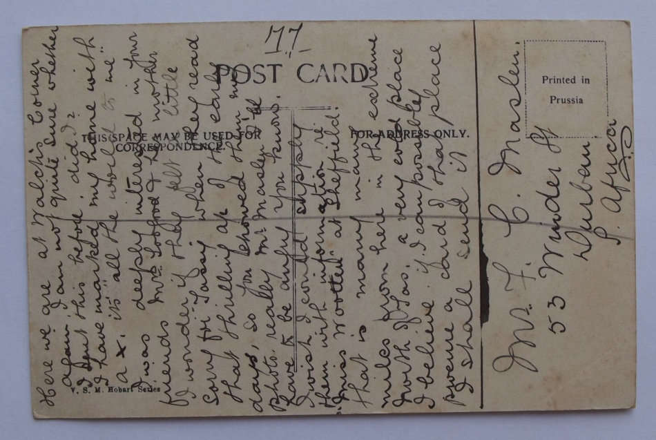 1909 Used Liverpool Street, Looking S.W, Hobart, Australia Postcard