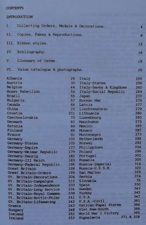 Vernon's Collectors Guide to Orders, Medals & Decorations (1990)