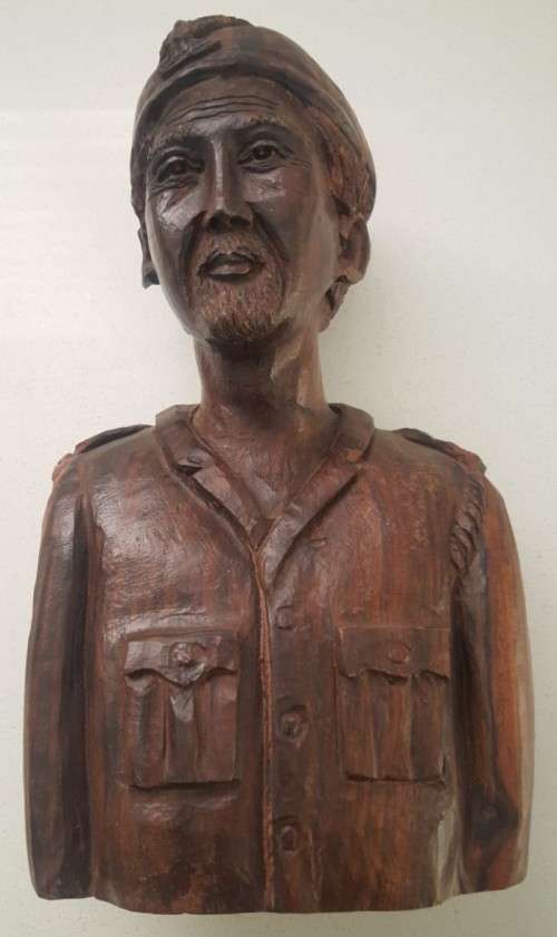 Rhodesia Selous Scouts Bust Carved From Solid Wood