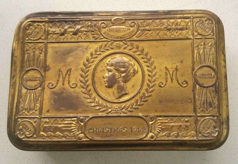 WW1 Christmas 1914 Princess Mary Brass Chocolate Gift Tin to Troops