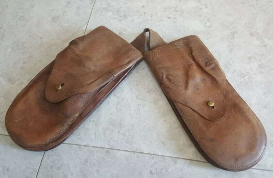 Original Boer War Leather Saddle Bags - Stamped 1 M C (1 Military Constabulary)