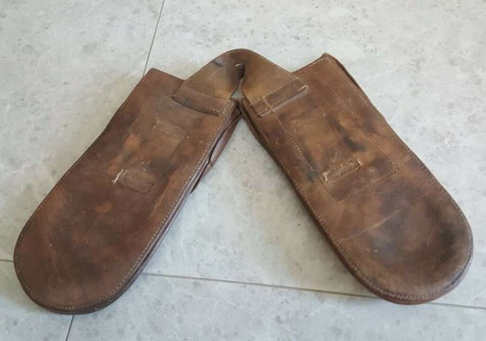 Original Boer War Leather Saddle Bags - Stamped 1 M C (1 Military Constabulary)