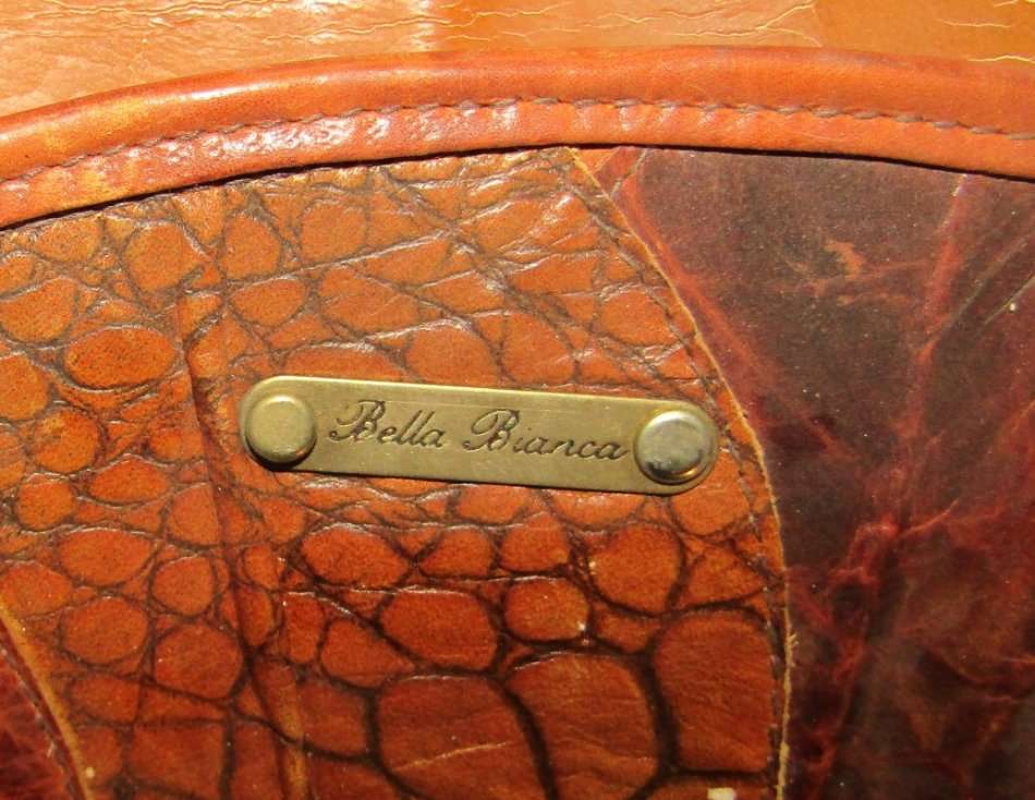 Large Vintage Bella Bianca Brown Leather Handbag