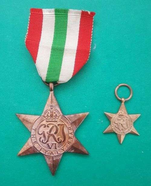 WW2 Italy Star Named to a South African + Miniature Medal