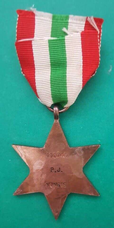 WW2 Italy Star Named to a South African + Miniature Medal