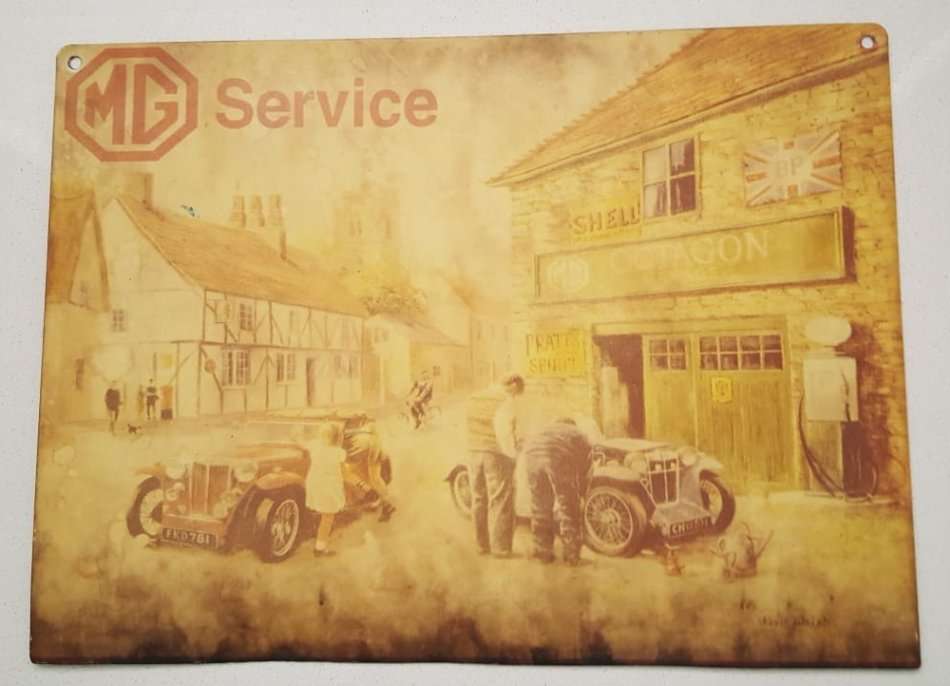 MG MOTOR SERVICE TIN SIGN