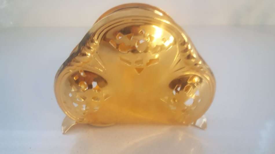 VINTAGE 24CT GOLD PLATED SERVIETTE HOLDER -  MADE IN SWEDEN