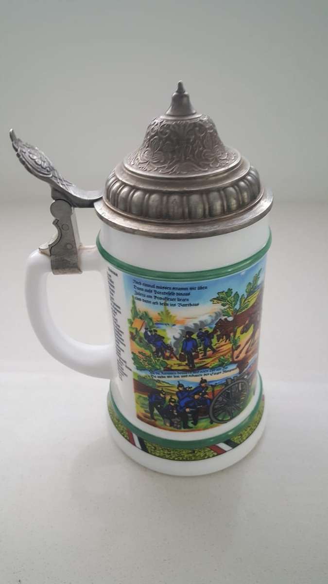 BEAUTIFUL WW1 GERMAN BEER TANKARD