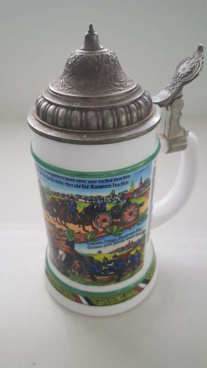 BEAUTIFUL WW1 GERMAN BEER TANKARD