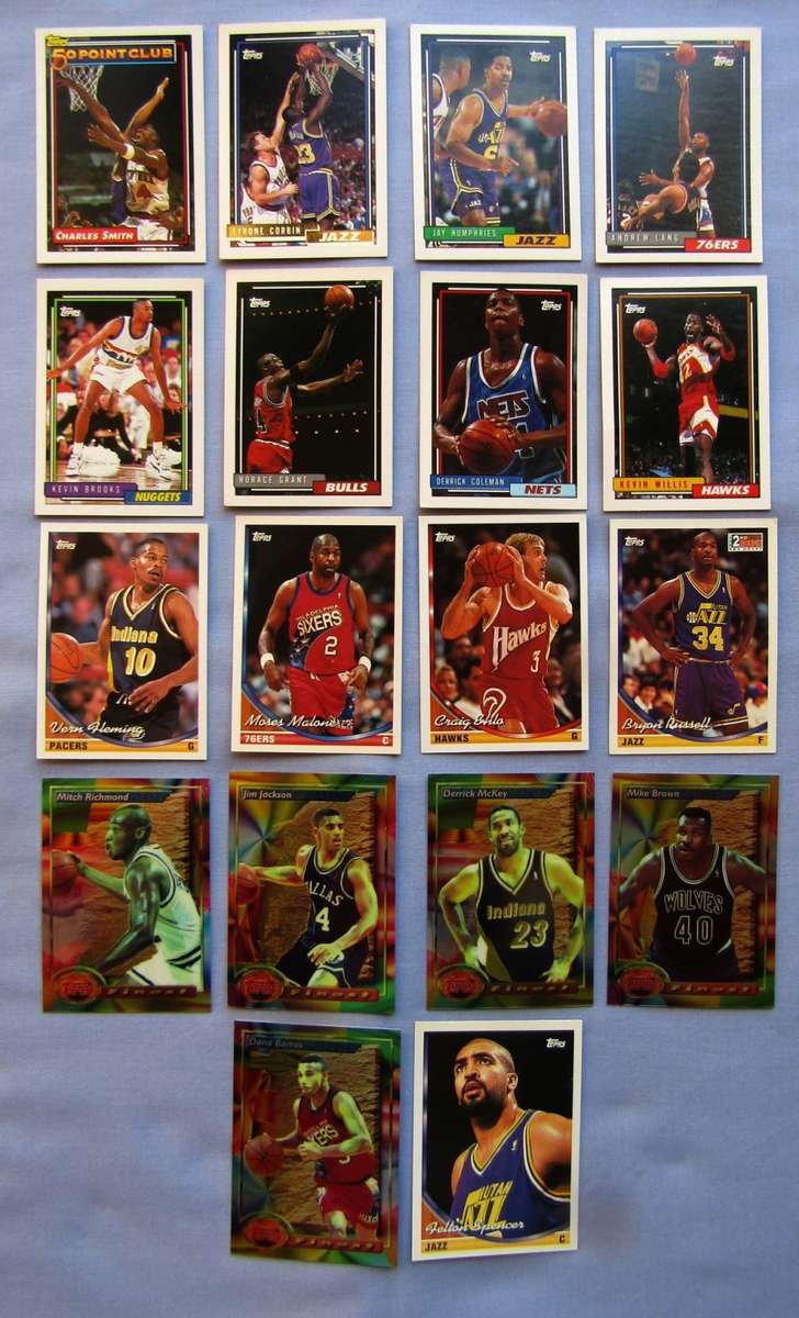 Lot of 18 Topps NBA Basketball Trading Cards From the 90's