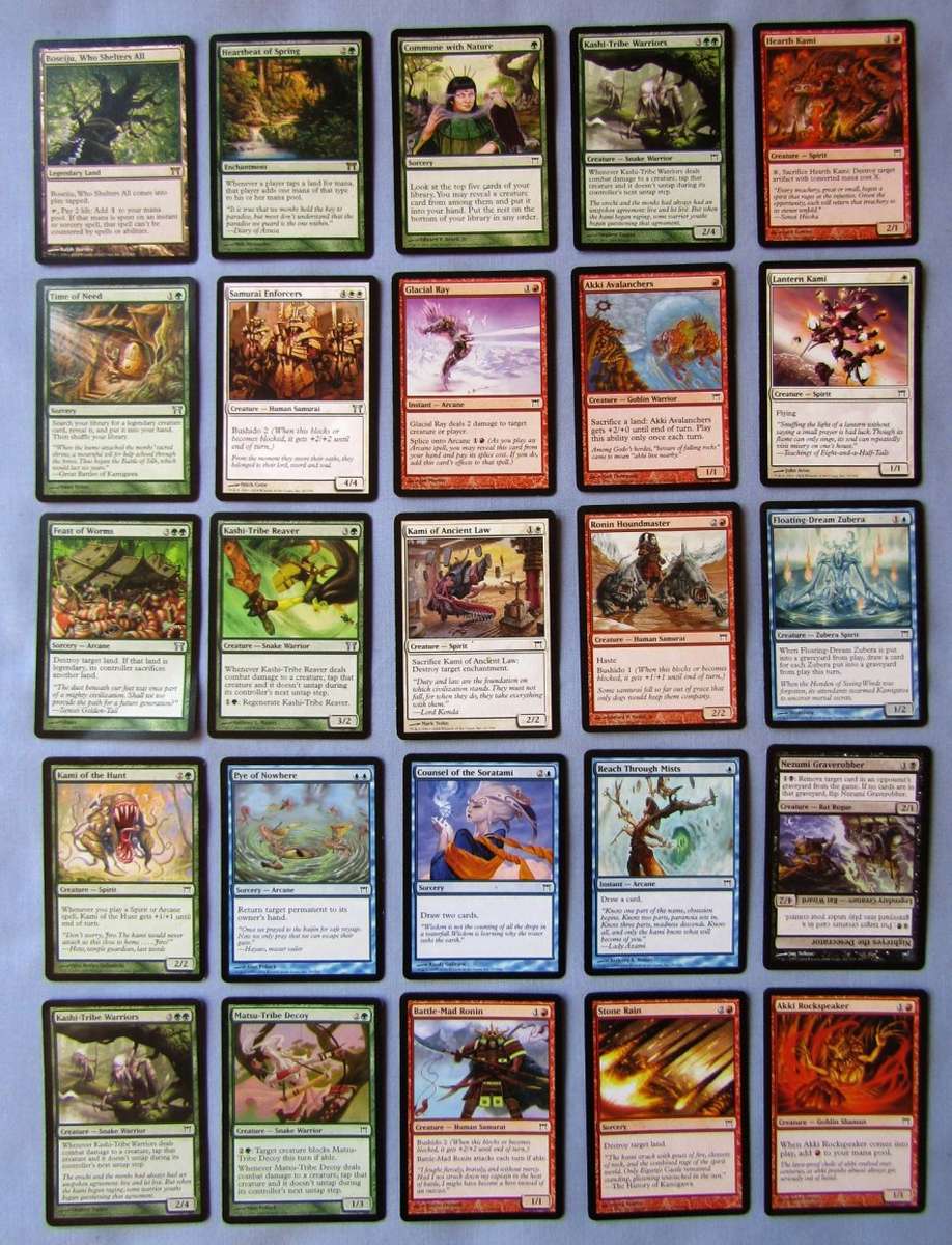 25 Magic The Gathering MTG Champions of Kamigawa 2004 Trading Cards