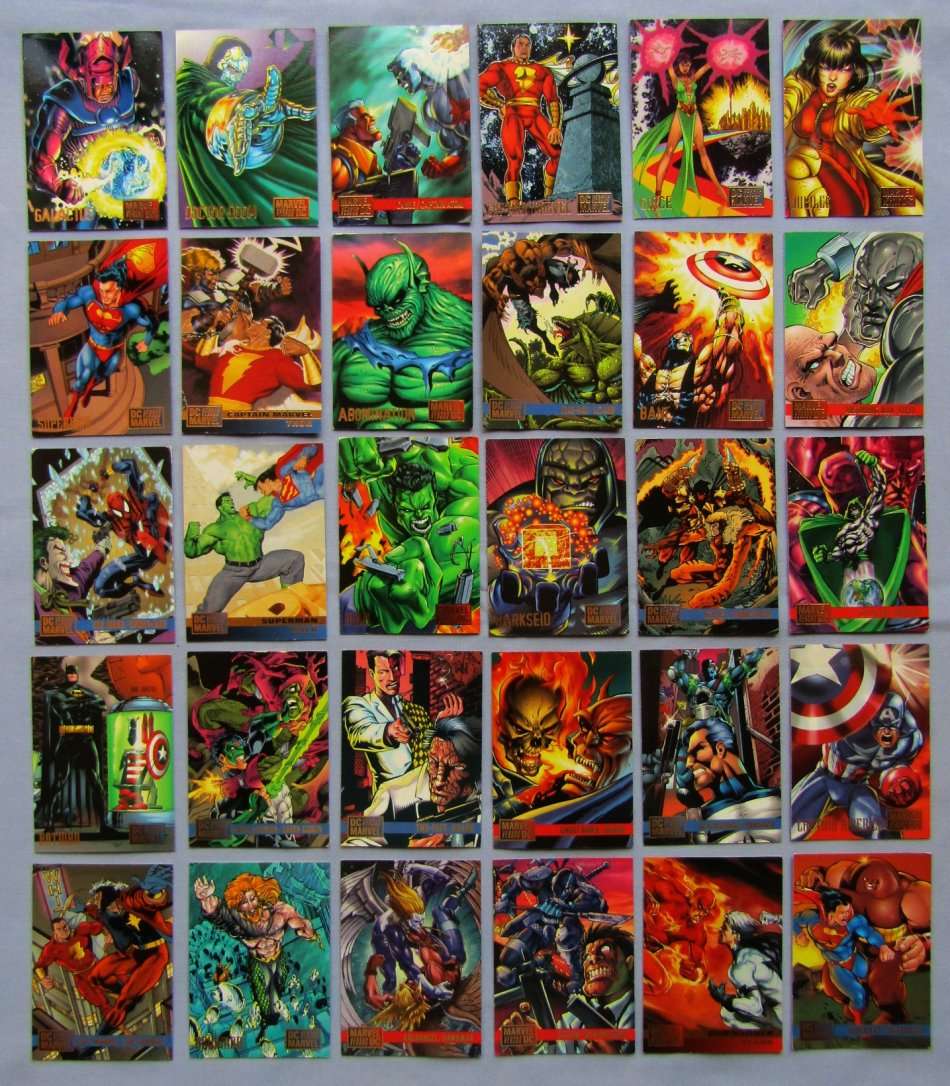 1995 Marvel Comics Versus DC Lot of 30 Base Set Trading Cards