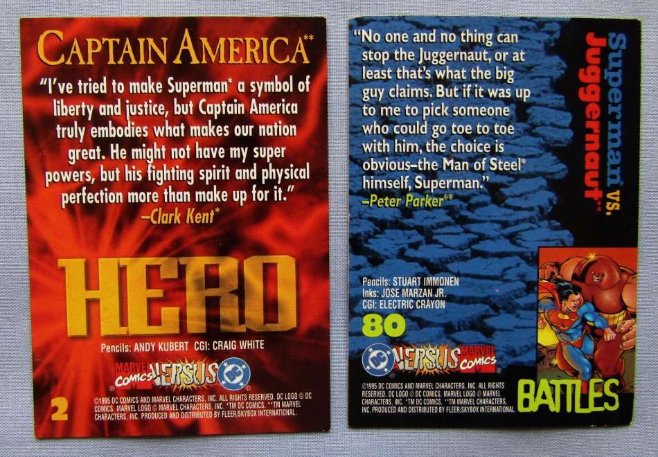 1995 Marvel Comics Versus DC Lot of 30 Base Set Trading Cards