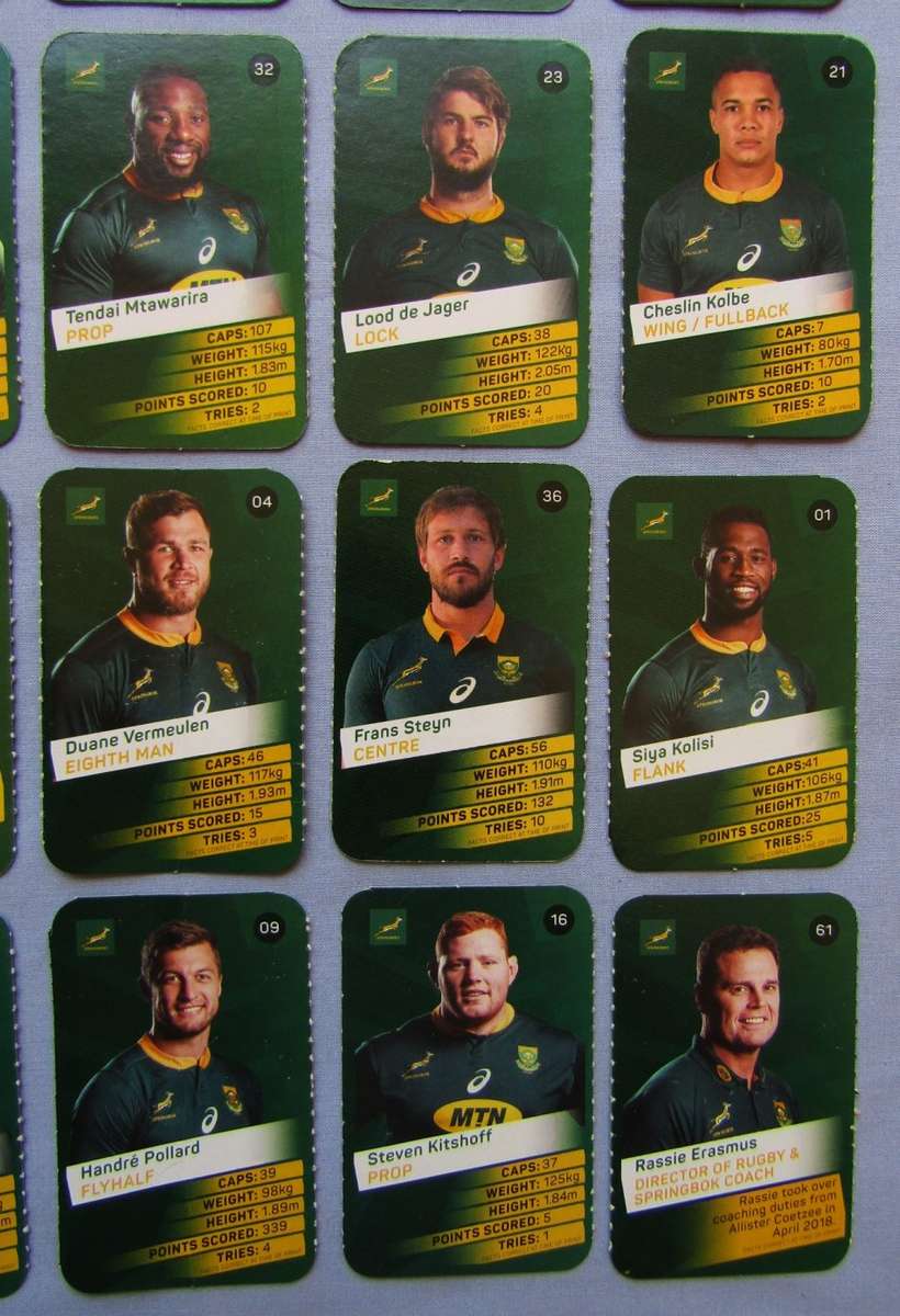 Lot of 30 SA Springbok Rugby Super Trading Cards