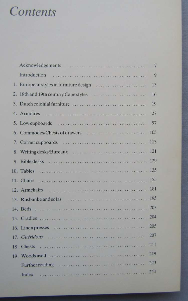 1987 Town Furniture of the Cape Book