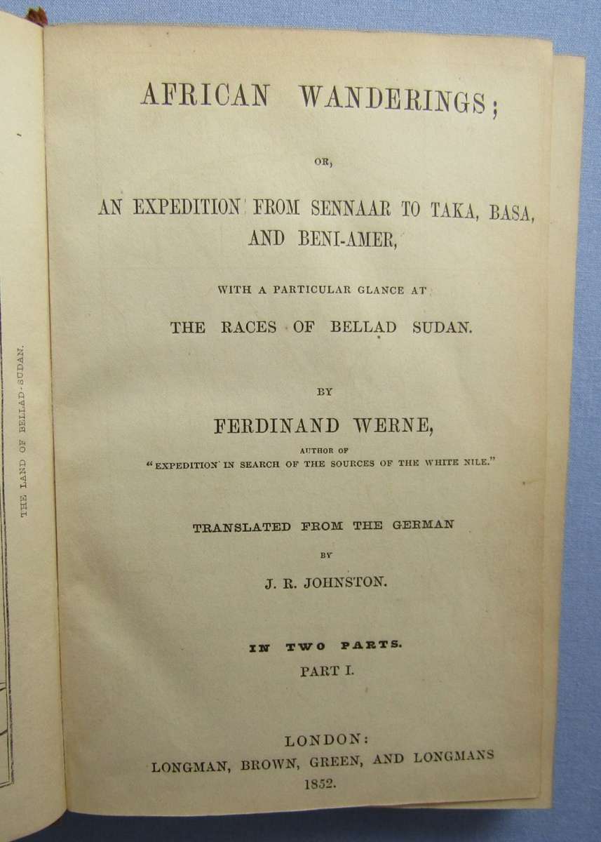 1852 - African Wanderings - Ferdinand Werne