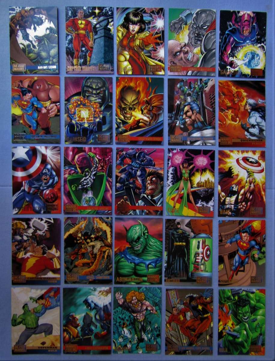 1995 Marvel Comics Versus DC Lot of 25 Base Set Trading Cards