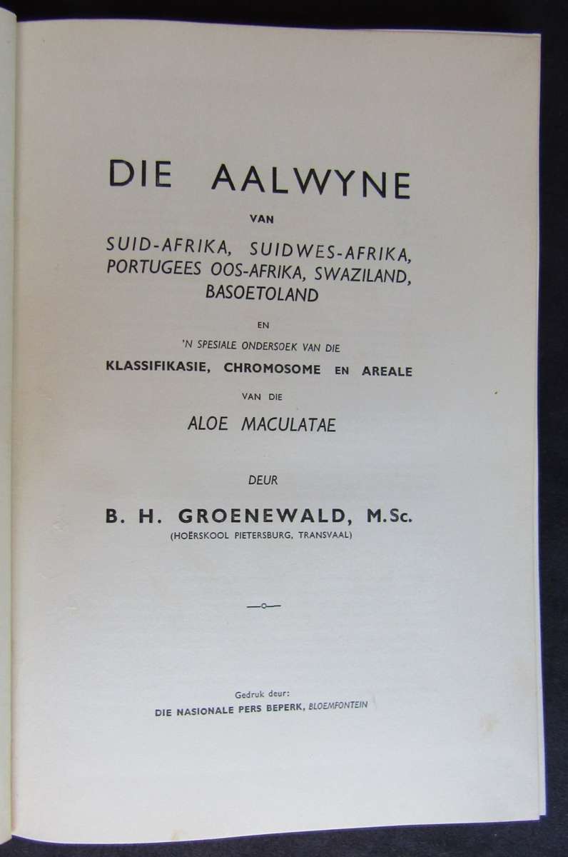Die Aalwyne van Suid-Afrika (1941)