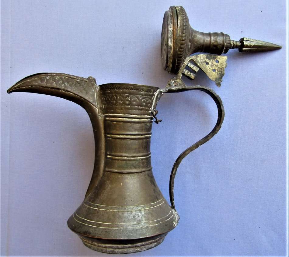 Vintage Medieval Style Metal Jug With Lid