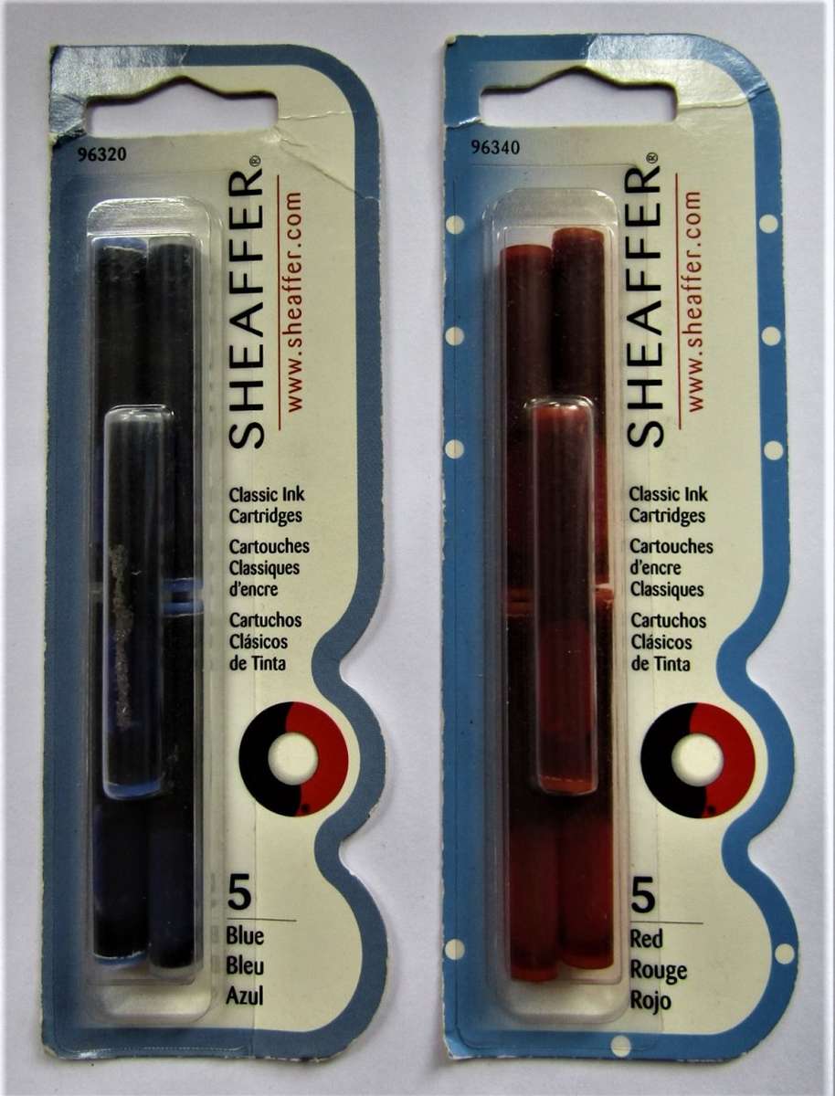 Sheaffer Blue and Red Classic Ink Pen Cartridges