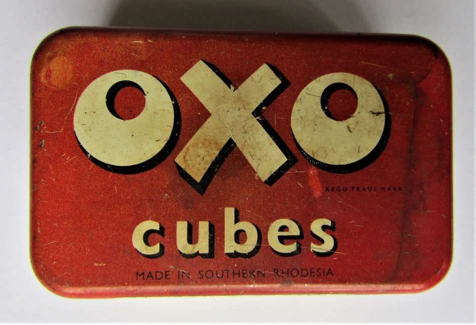 Old Made in Southern Rhodesia Oxo Cubes Metal Tin