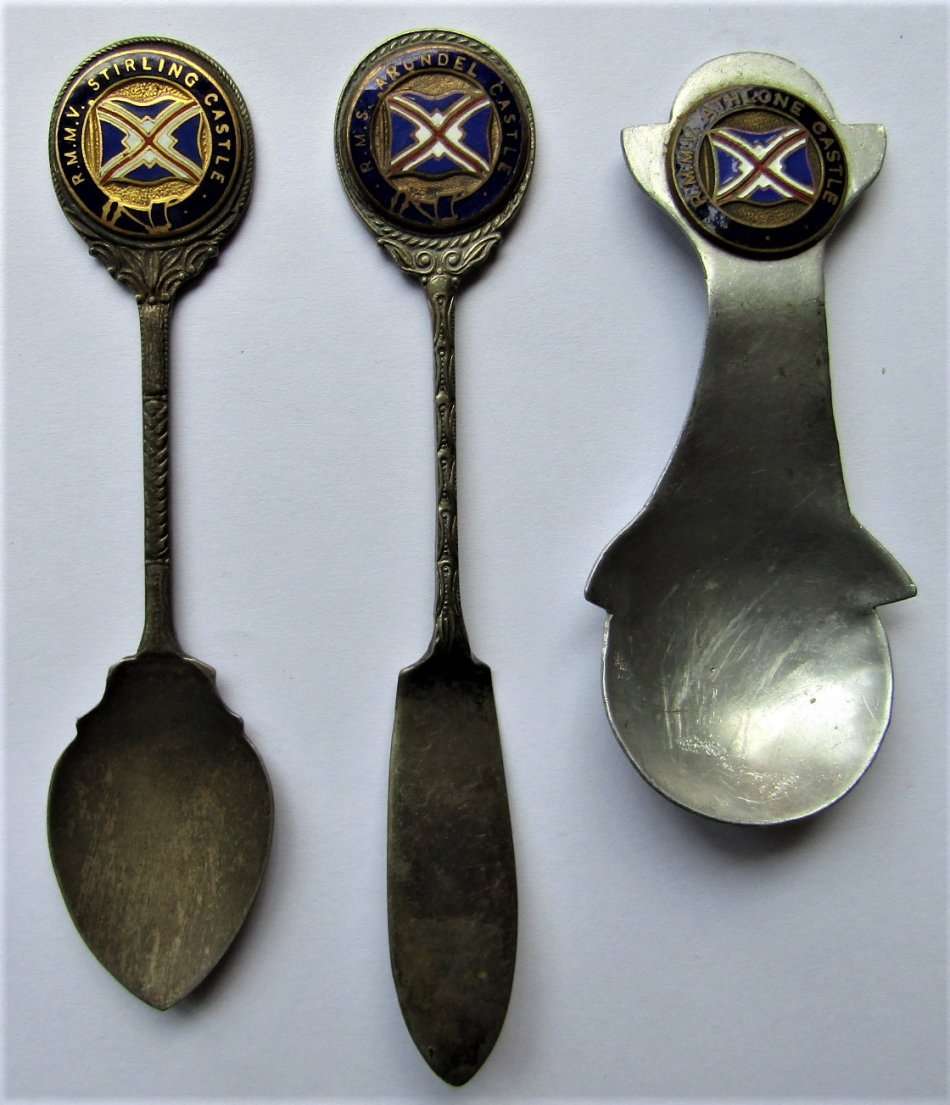 Lot of 3 Union Castle Shipping Line Crested Insignia Items