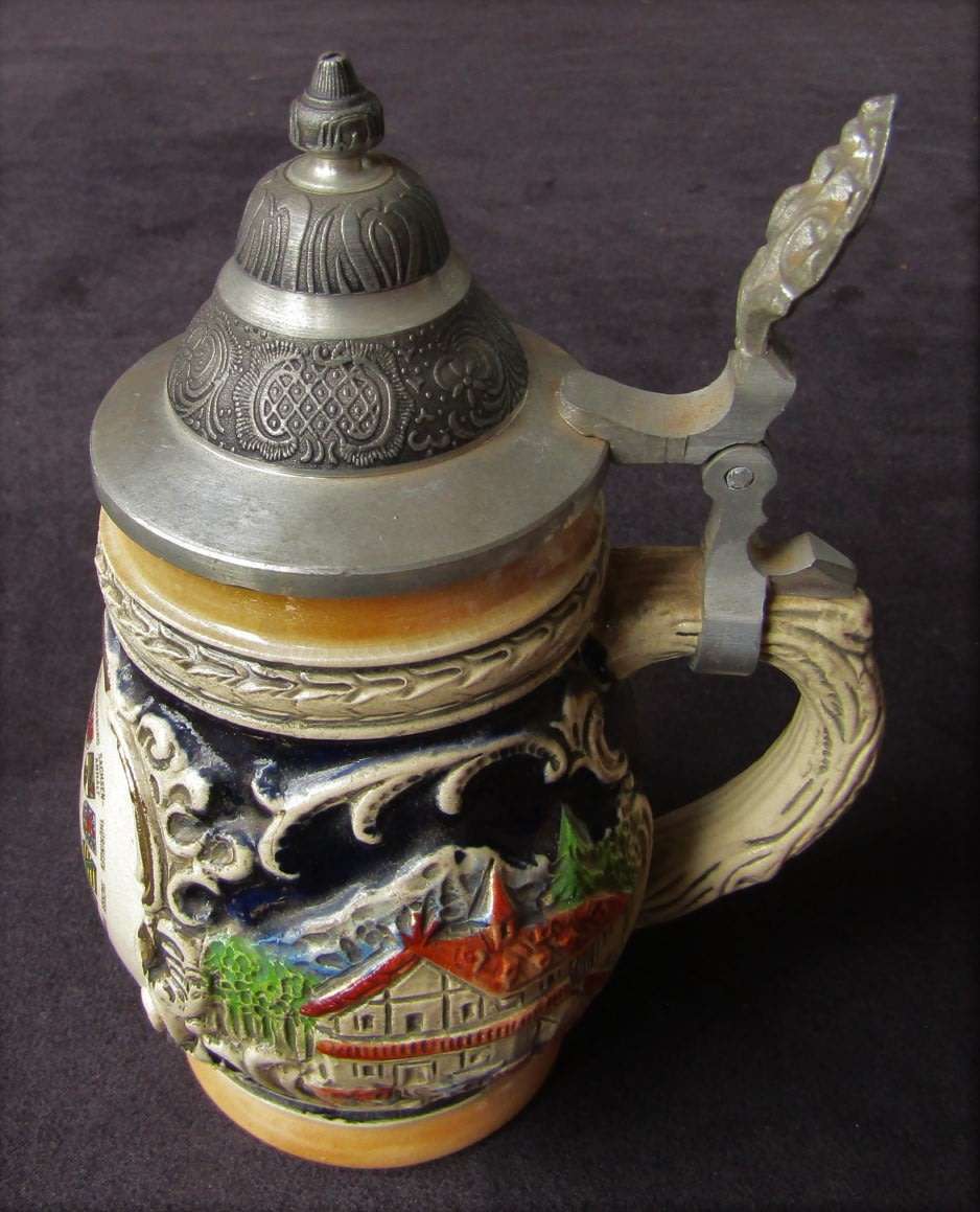 Old Made in Germany Zinn Beer Stein