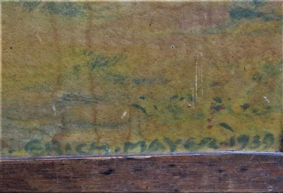 Old Framed Painting by Erich Mayer 1939
